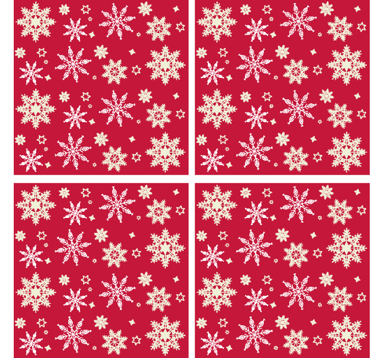 Snowflakes pattern drink coaster - TenStickers