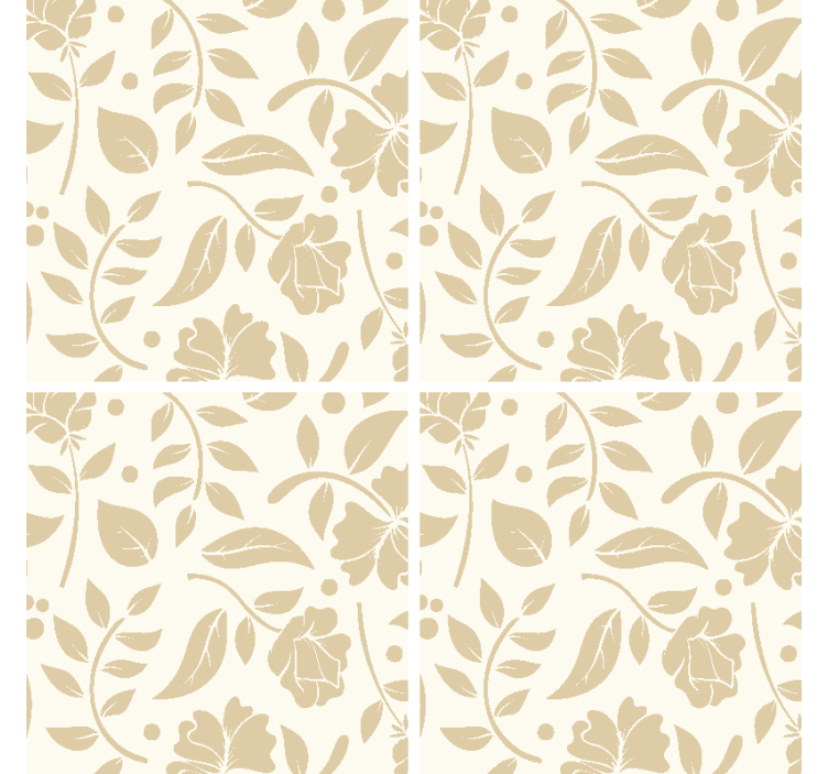 Ornamental flowers vintage drink coaster - TenStickers