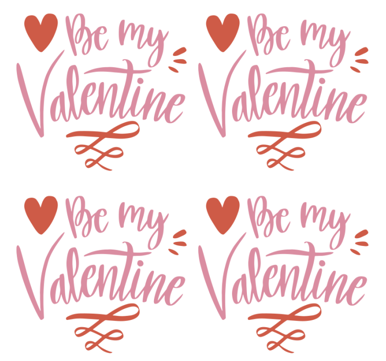 Valentine Heart Graphics text coasters - TenStickers
