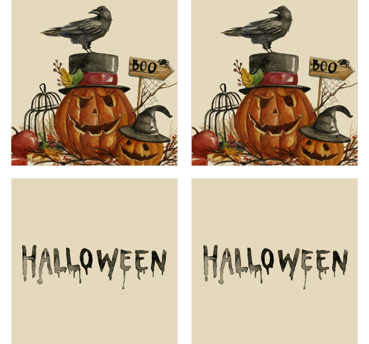Halloween coasters pumpkin crow scene - TenStickers