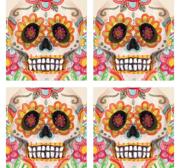 Halloween coasters colorful sugar skull design - TenStickers