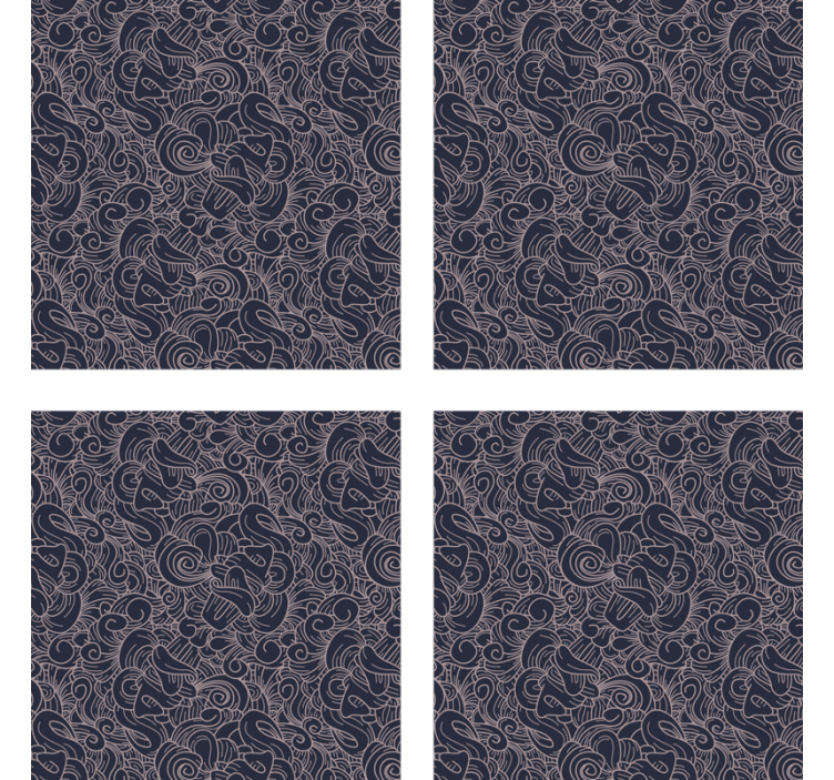 Texture coasters with detailed abstract design - TenStickers