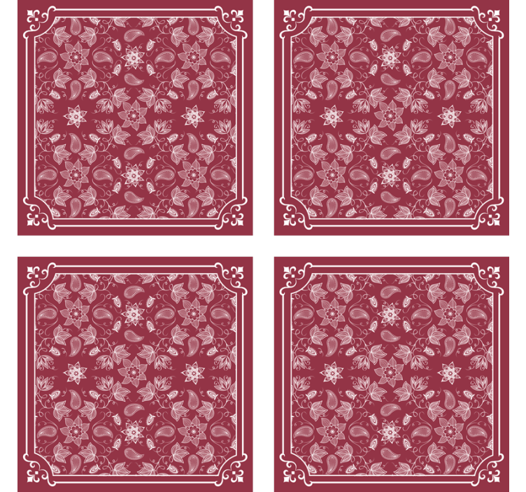 Vintage coaster floral pattern tile - TenStickers