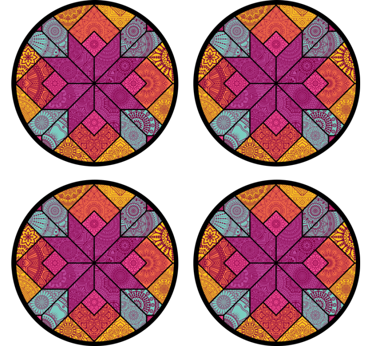Texture coasters vibrant geometric design - TenStickers