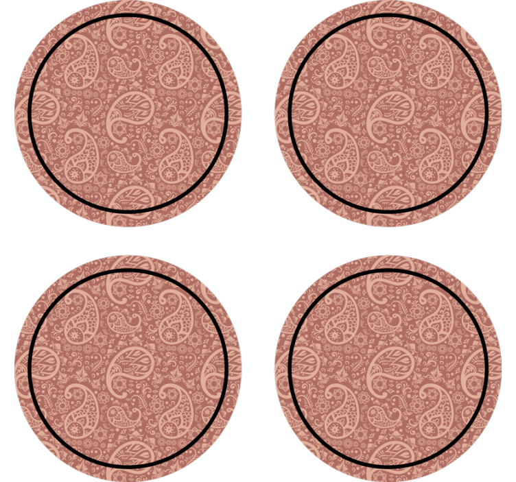 Texture coasters with paisley floral design - TenStickers