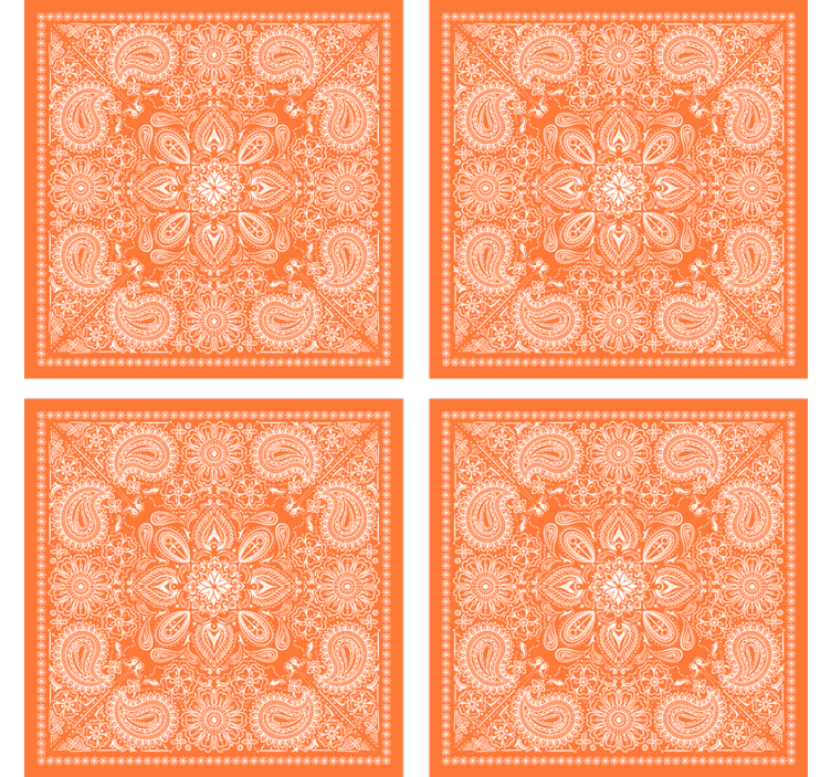 Texture coasters detailed paisley design - TenStickers