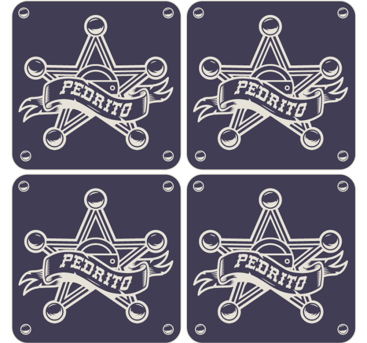 Vintage coaster sheriff star badge design - TenStickers