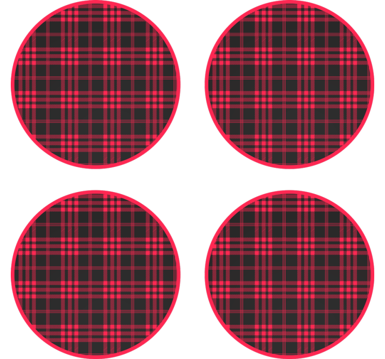 Red Black Plaid Pattern texture coasters - TenStickers