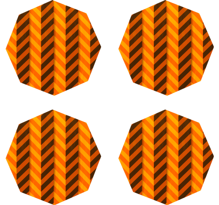 Halloween coasters chevron pattern in orange - TenStickers