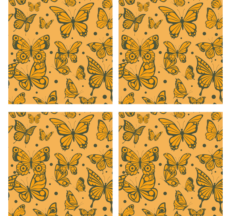 Texture coasters with butterfly pattern surface - TenStickers
