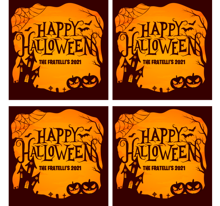 Personalised Happy halloween coaster - TenStickers