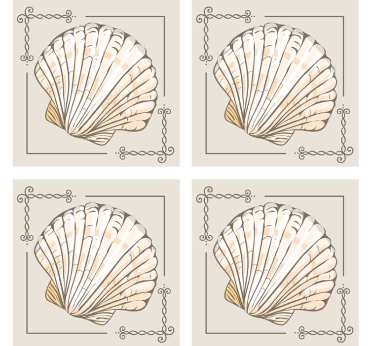 Vintage coaster with elegant shell design - TenStickers