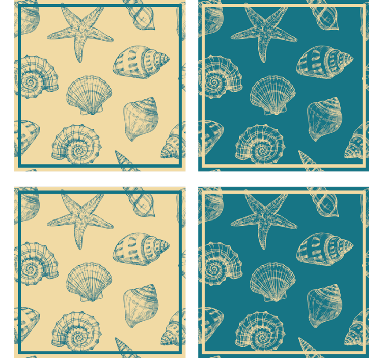 Texture coasters with shell motif design - TenStickers