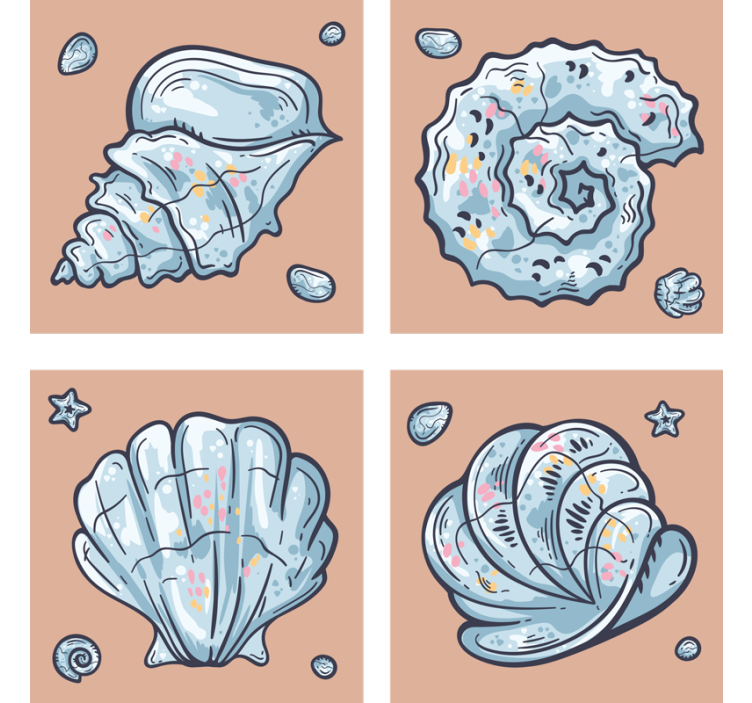 Modern coasters with seashell inspired designs - TenStickers
