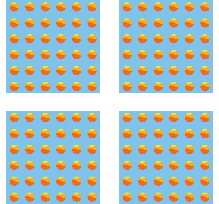 Modern coasters with vibrant circular design - TenStickers