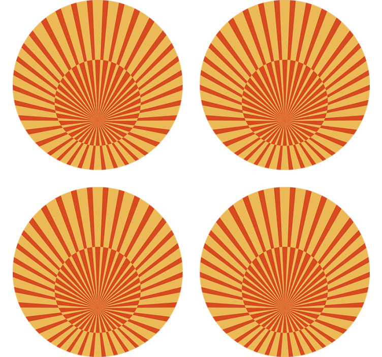 Texture coasters radiant sunburst design - TenStickers
