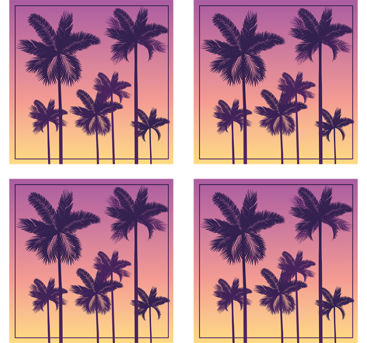 Texture coasters silhouetted palm trees - TenStickers