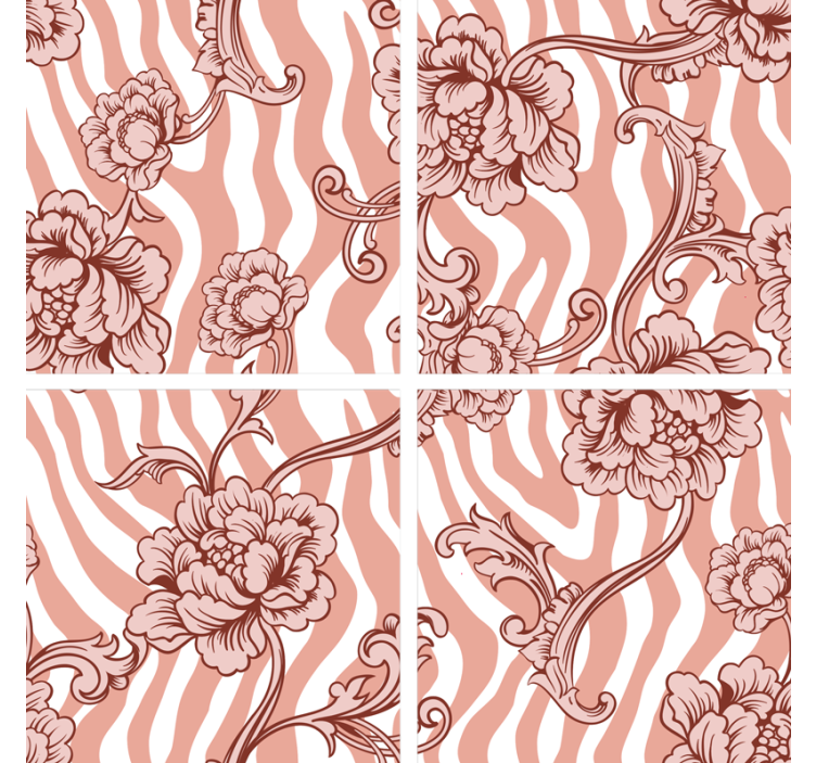Texture coasters floral wave design - TenStickers