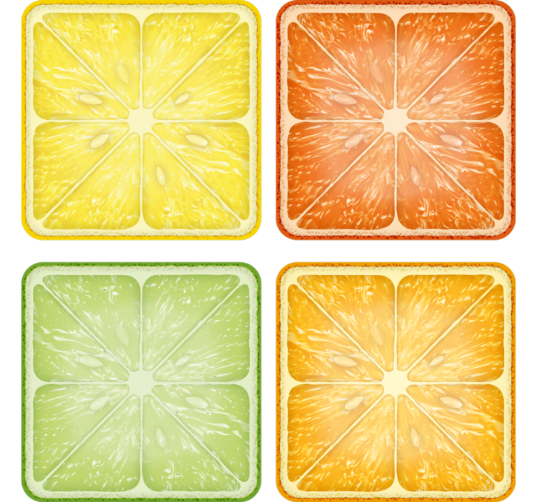 Citrus slice minima texture coasters - TenStickers