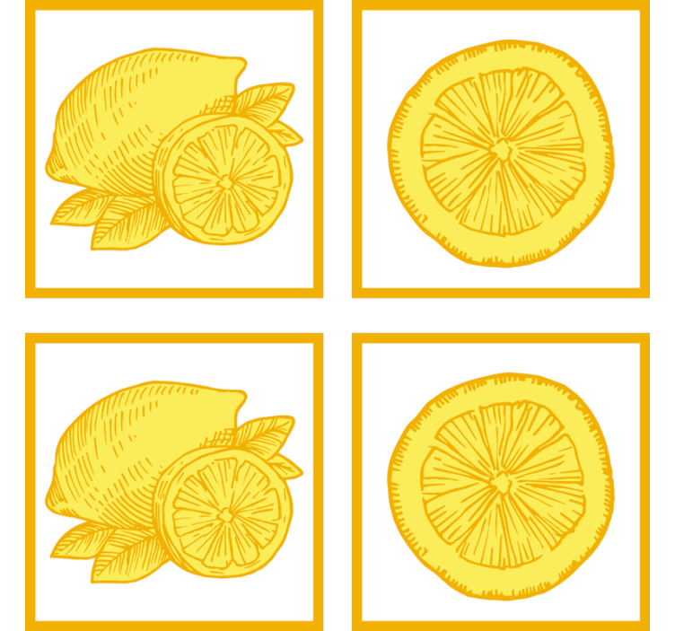 Texture coasters with citrus fruit designs - TenStickers