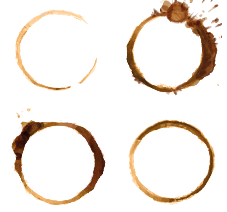 Texture coasters with coffee stain designs - TenStickers