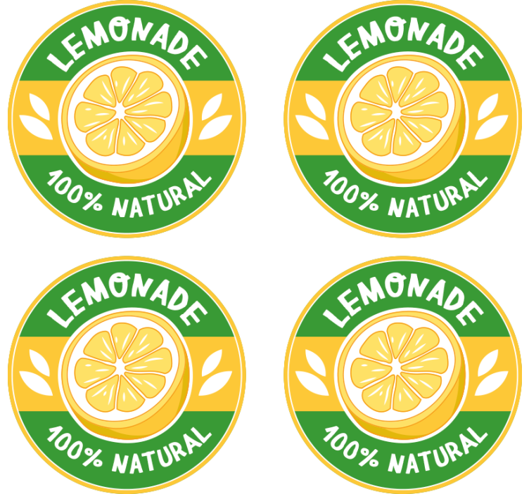 Text coasters natural lemon slice badge - TenStickers