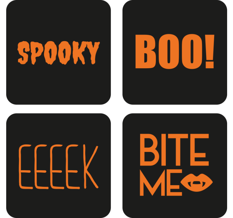 Halloween coasters spooky text design - TenStickers