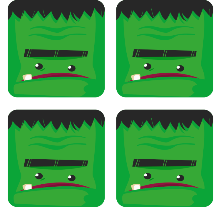 Halloween coasters frankenstein monster design - TenStickers