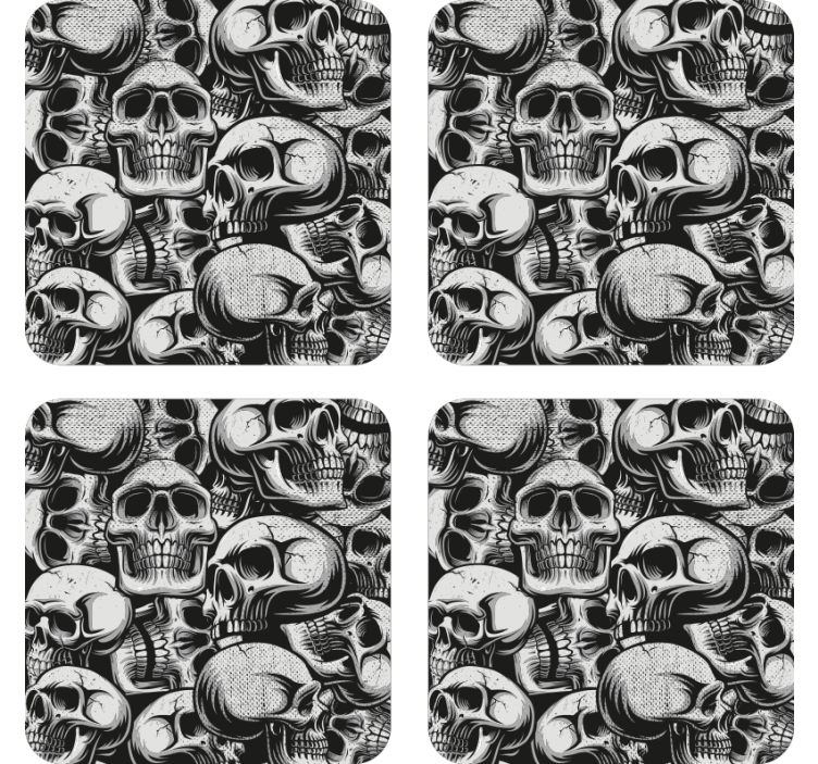 Black and white skull  halloween coaster - TenStickers