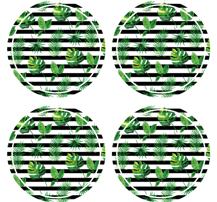 Tropical leaf texture coasters - TenStickers