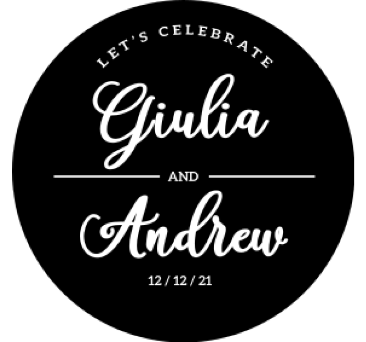 Lets celebrate customized names  wedding coaster - TenStickers