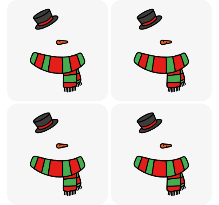 Christmas coasters snowman accessories set - TenStickers