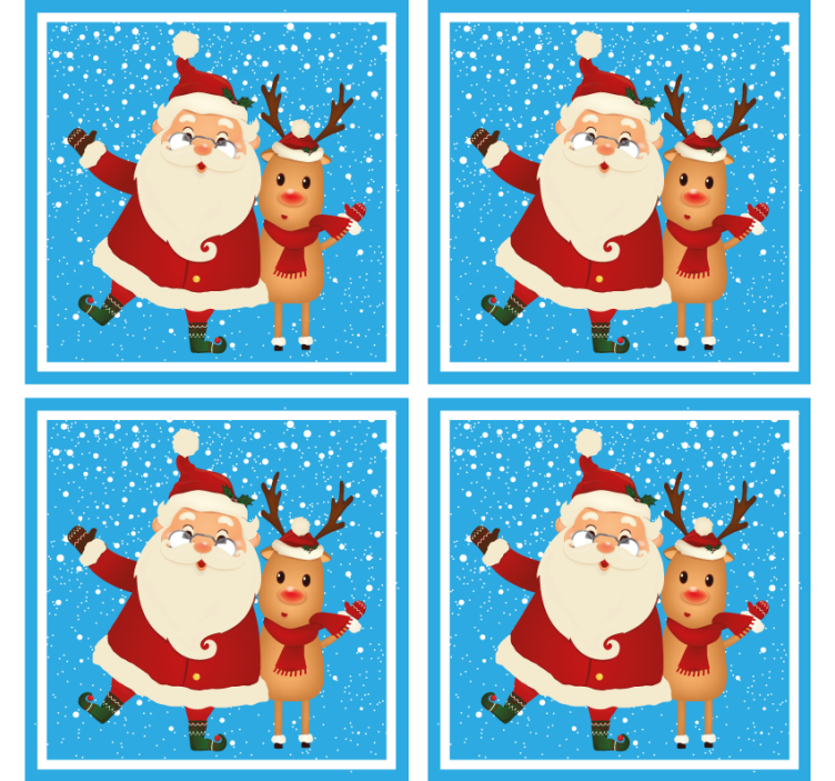 Christmas coasters santa and reindeer - TenStickers