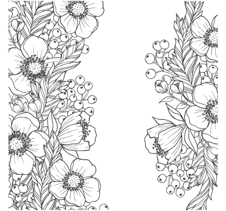 Texture coasters floral outline designs - TenStickers