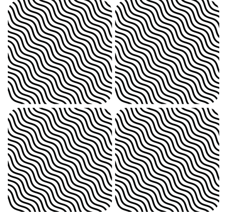 Texture coasters wavy black design - TenStickers