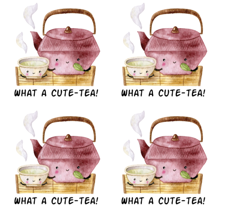 What a cute-tea quote text coasters - TenStickers