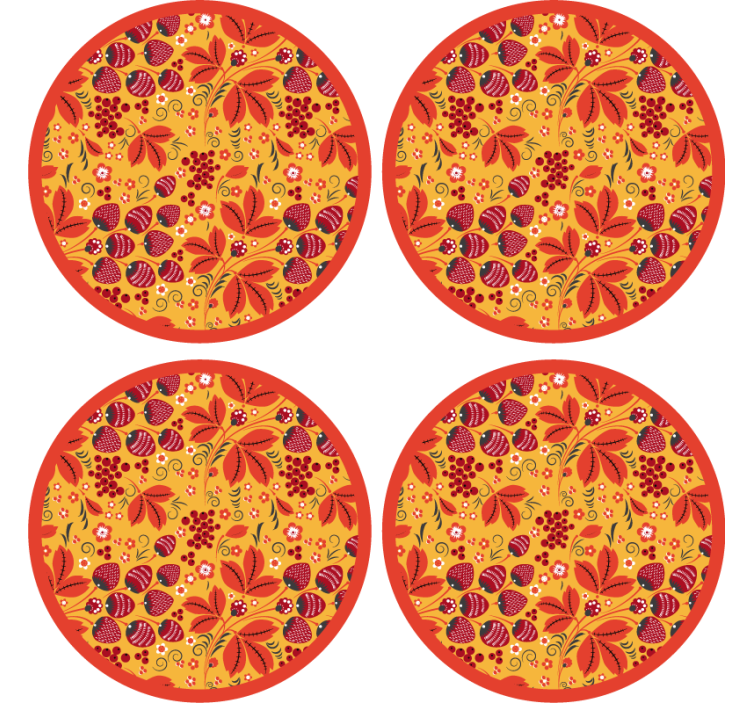 Texture coasters with lively flower design - TenStickers