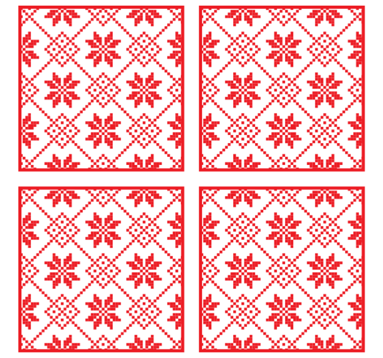 Christmas coasters red floral design - TenStickers