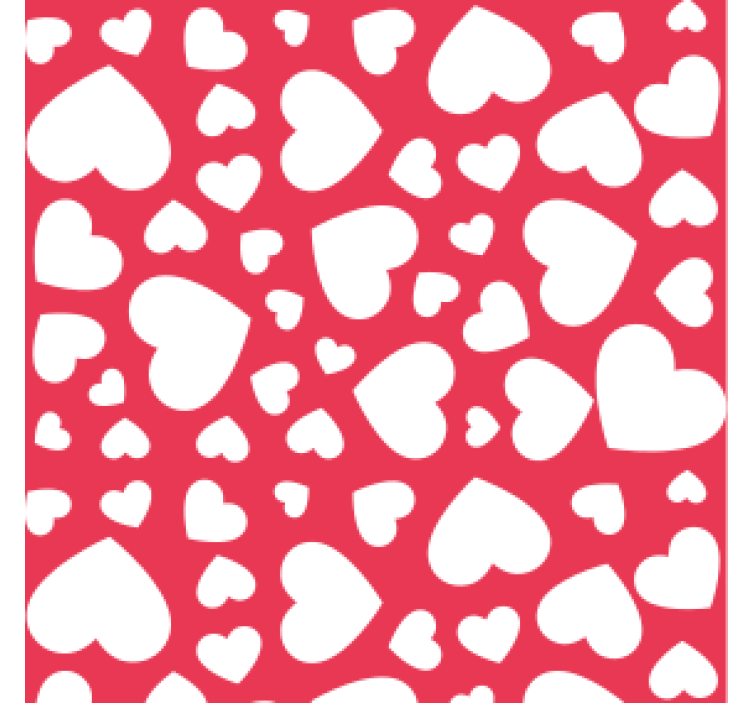 Red background with white small hearts coaster - TenStickers
