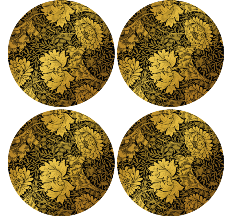 Golden Leaves  modern coaster - TenStickers