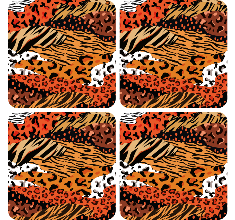 Texture coasters with bold animal designs - TenStickers