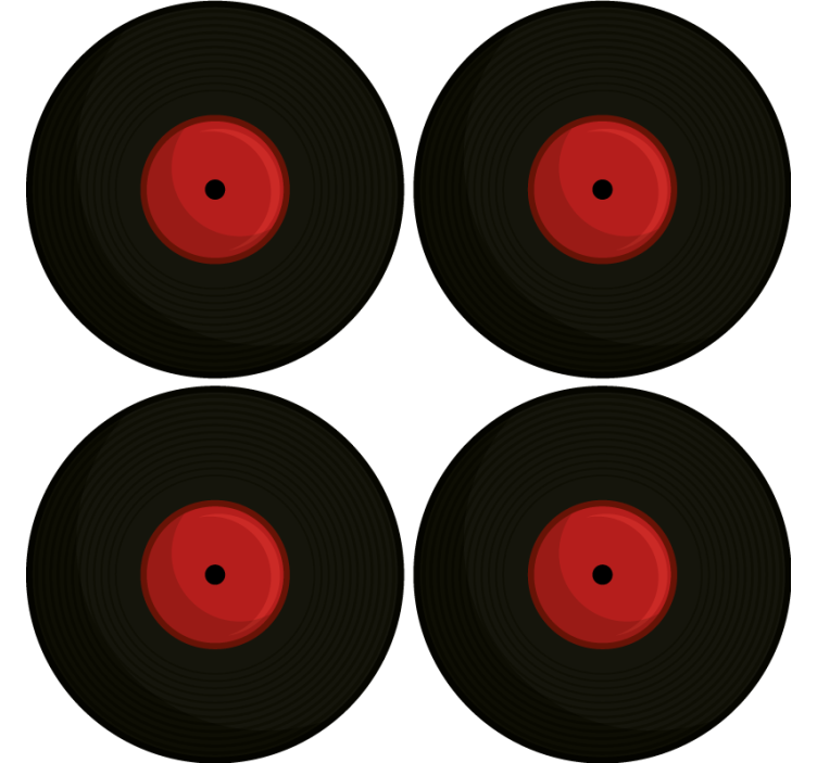 Vintage coaster retro vinyl records design - TenStickers