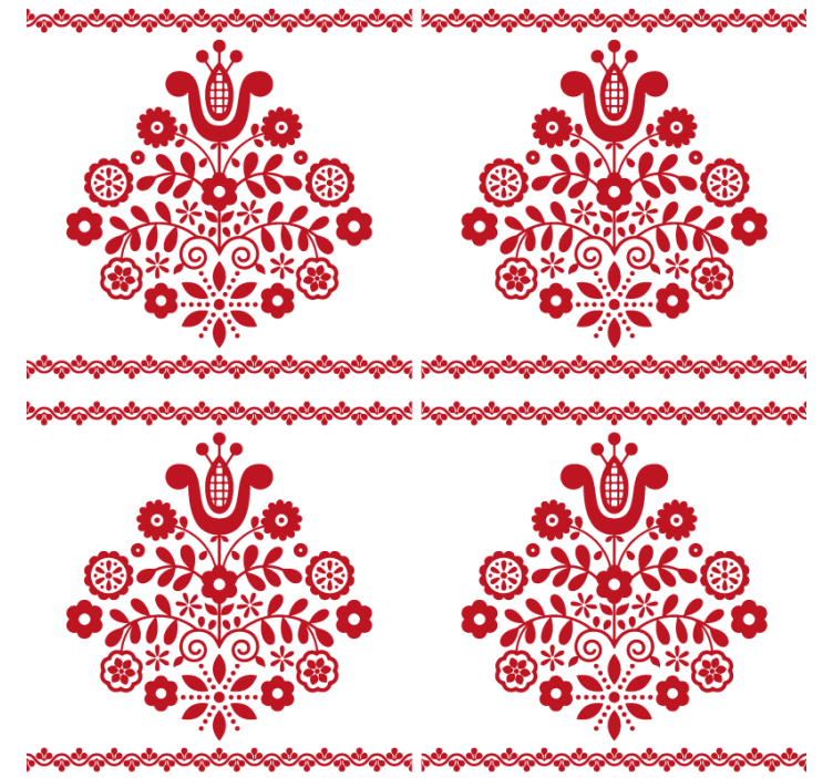 Texture coasters floral folk design - TenStickers