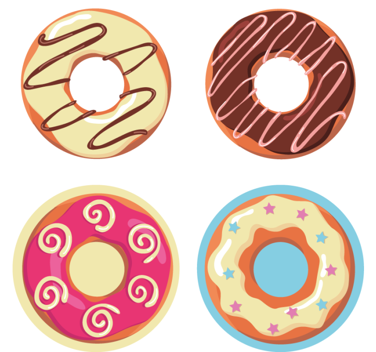 Colourful donuts modern coaster - TenStickers