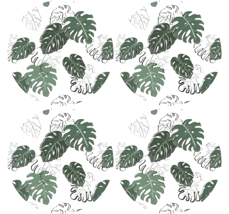 Texture coasters leaf print design - TenStickers
