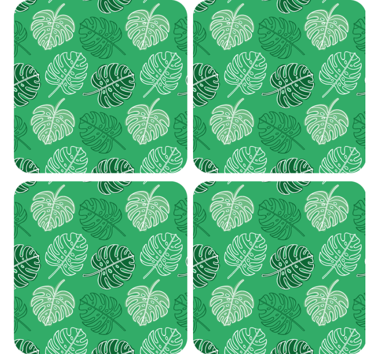 Texture coasters with leafy pattern design - TenStickers