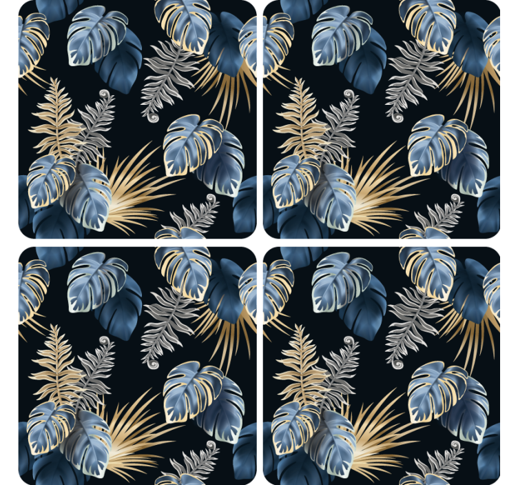 Texture coasters lush tropical foliage - TenStickers