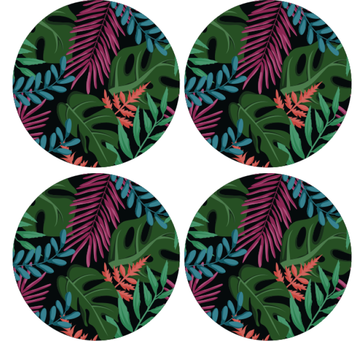 Texture coasters tropical leaf designs - TenStickers