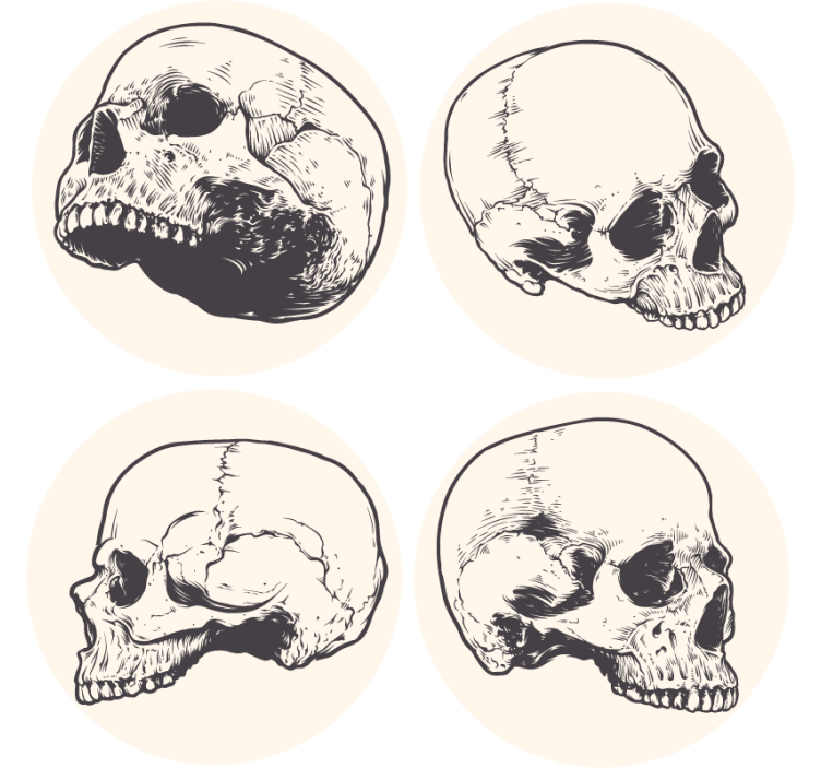 Skull drawing halloween coaster - TenStickers