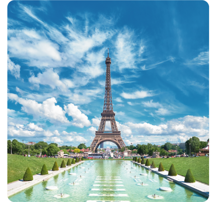 Modern coasters eiffel tower view - TenStickers